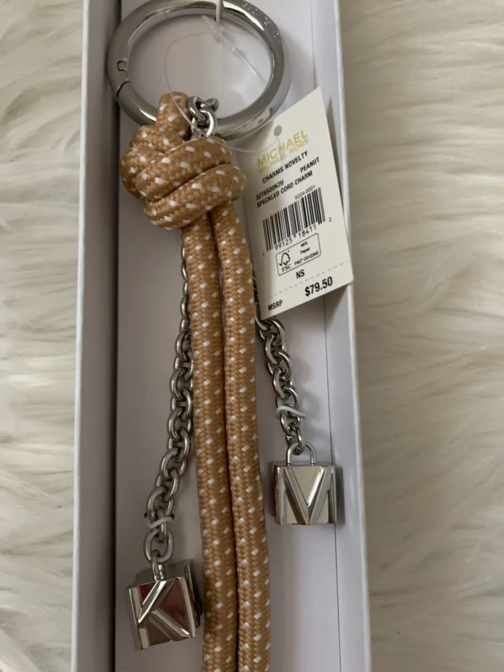 MICHAEL KORS Peanut Speckled Knotted Cord Bag Charm